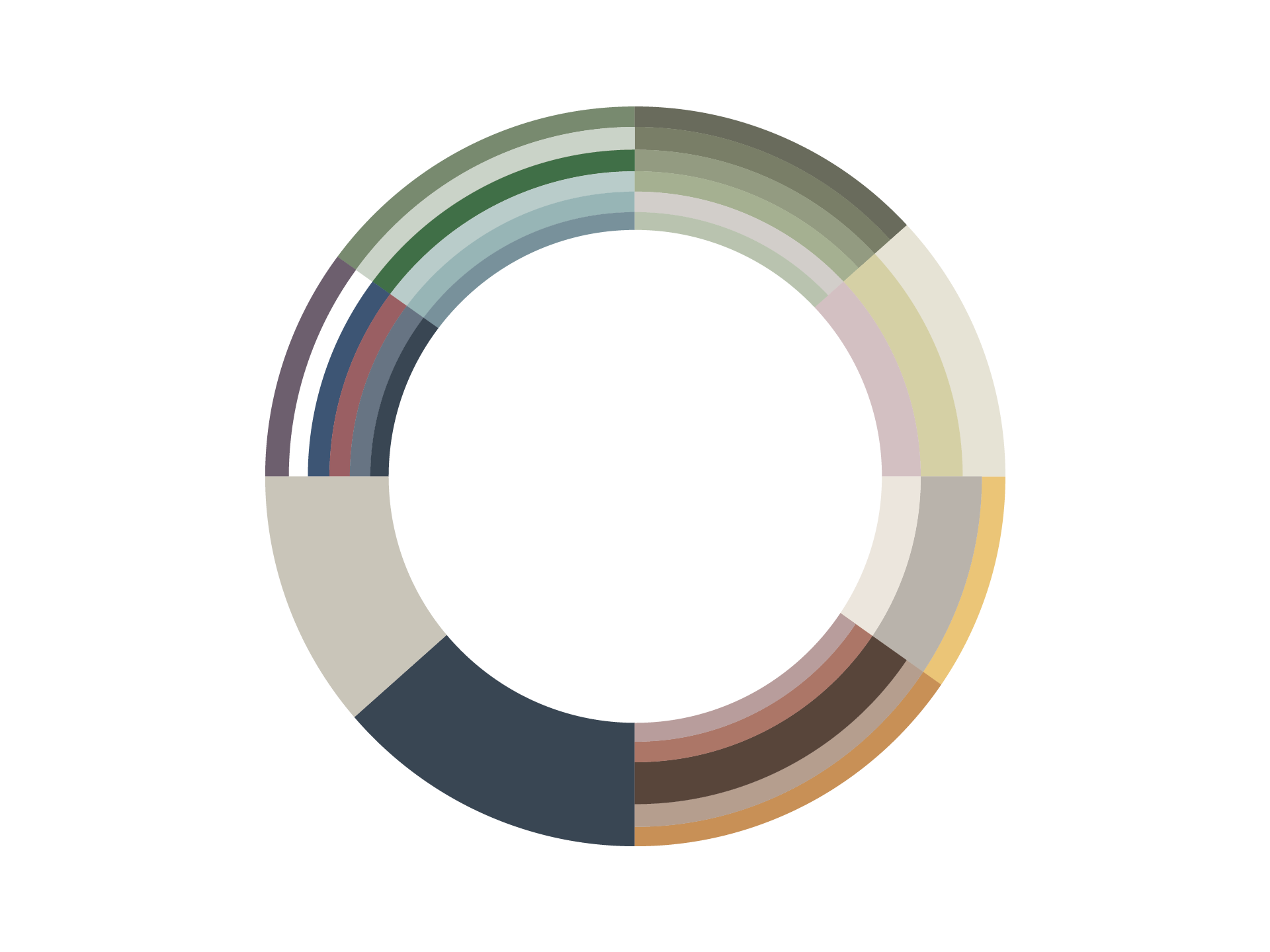 Colour scheme based on heritage paint colours as used on many of their refurbishment projects.